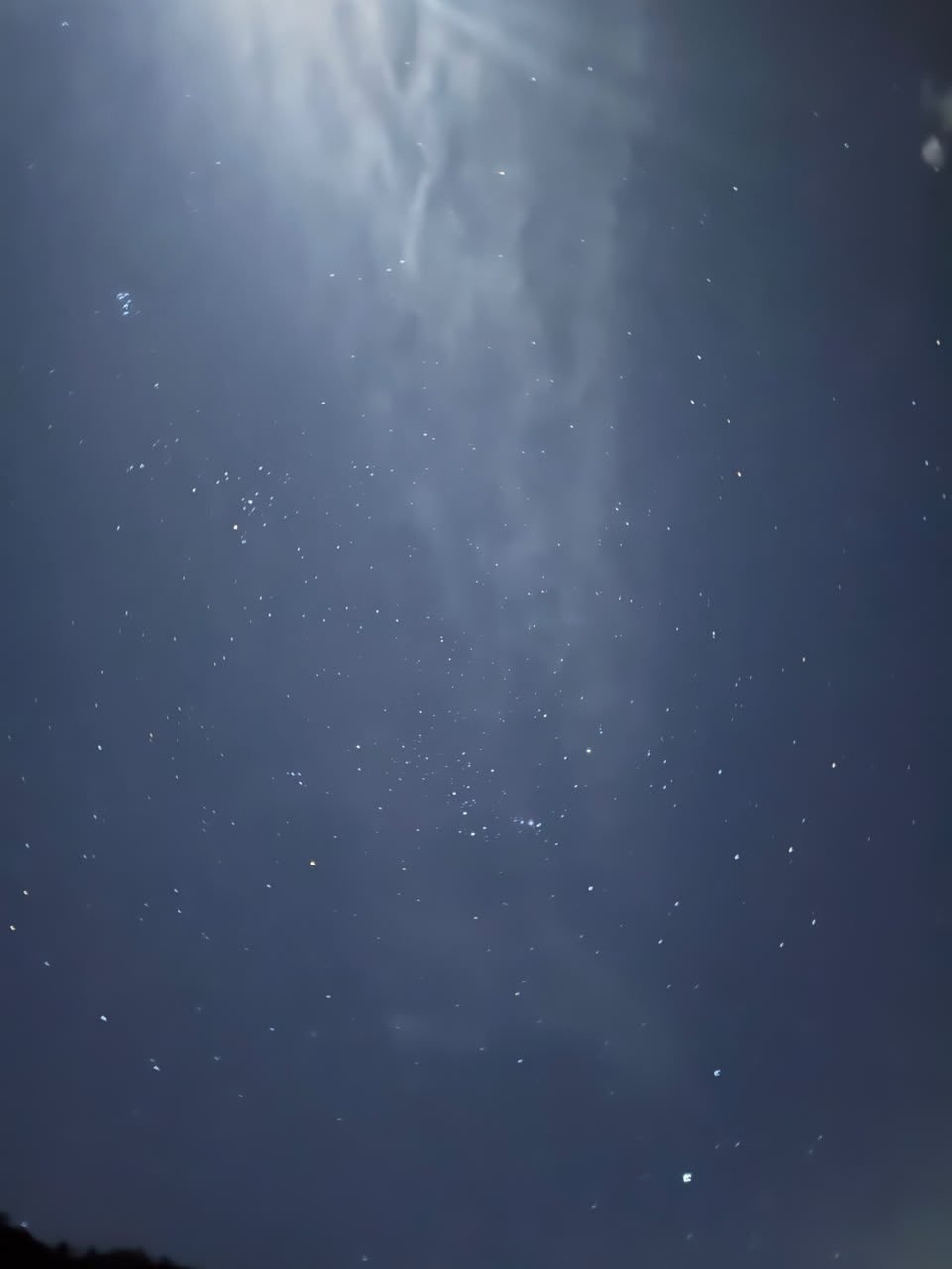 Stars and mist over Mowgli Camp at night